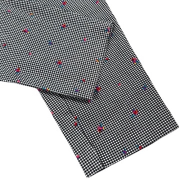 Worthington woman 14w black & white checkered pants with tiny flowers - Picture 10 of 16